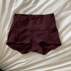 Maroon lululemon shorts